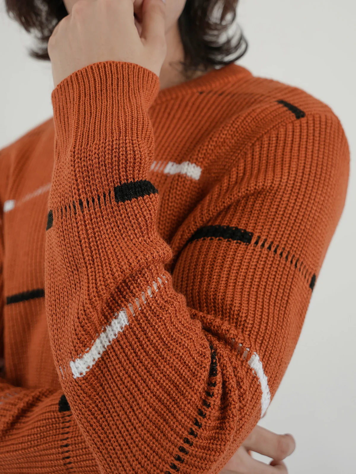 "ALLARD" Regular Fit Yarn Dyed Acrylic Sweater - Image 4