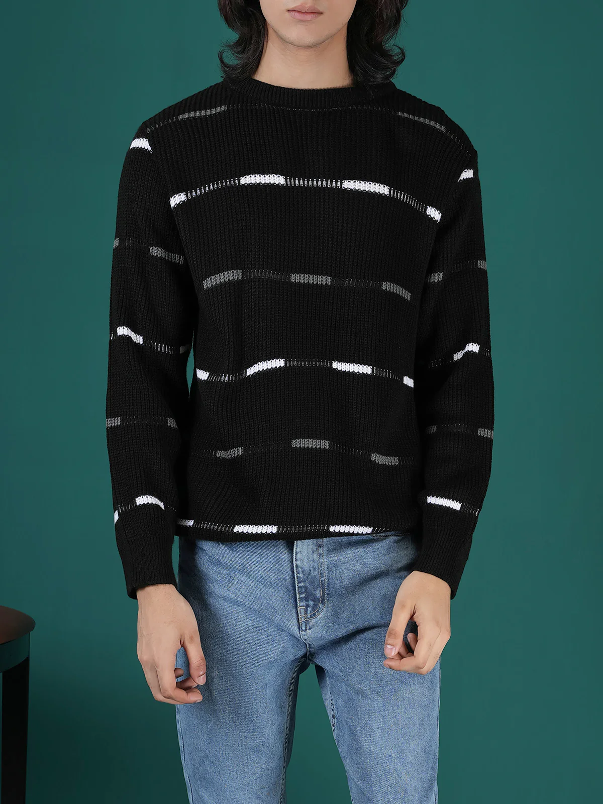 "ALLARD" Regular Fit Yarn Dyed Acrylic Sweater