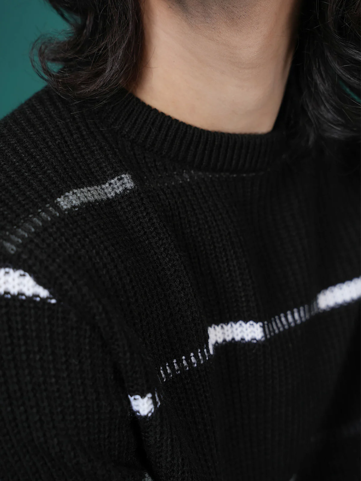 "ALLARD" Regular Fit Yarn Dyed Acrylic Sweater - Image 3