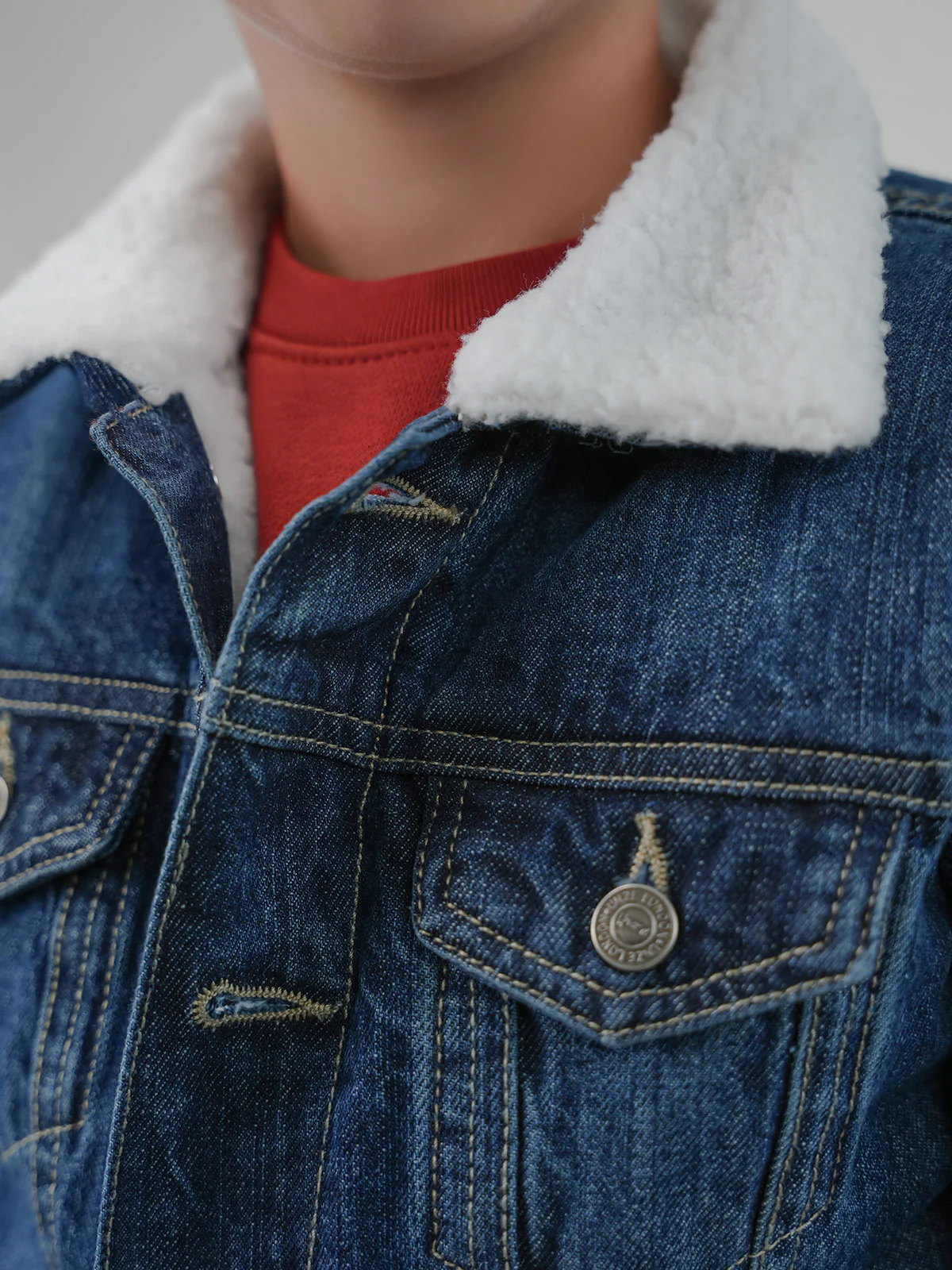 "ANSELM" Trendy Regular Denim Jacket - Image 3