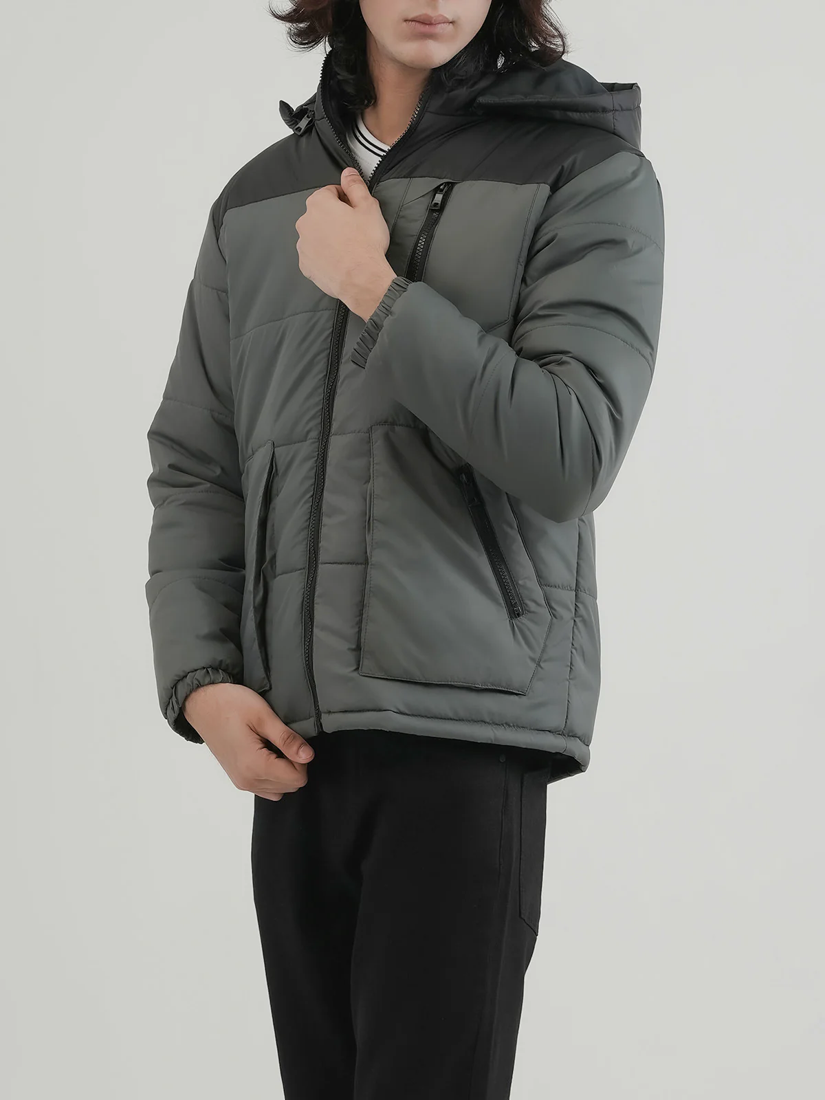 "ATHINS" Regular Fit Bubble Puffer Jacket - Image 3