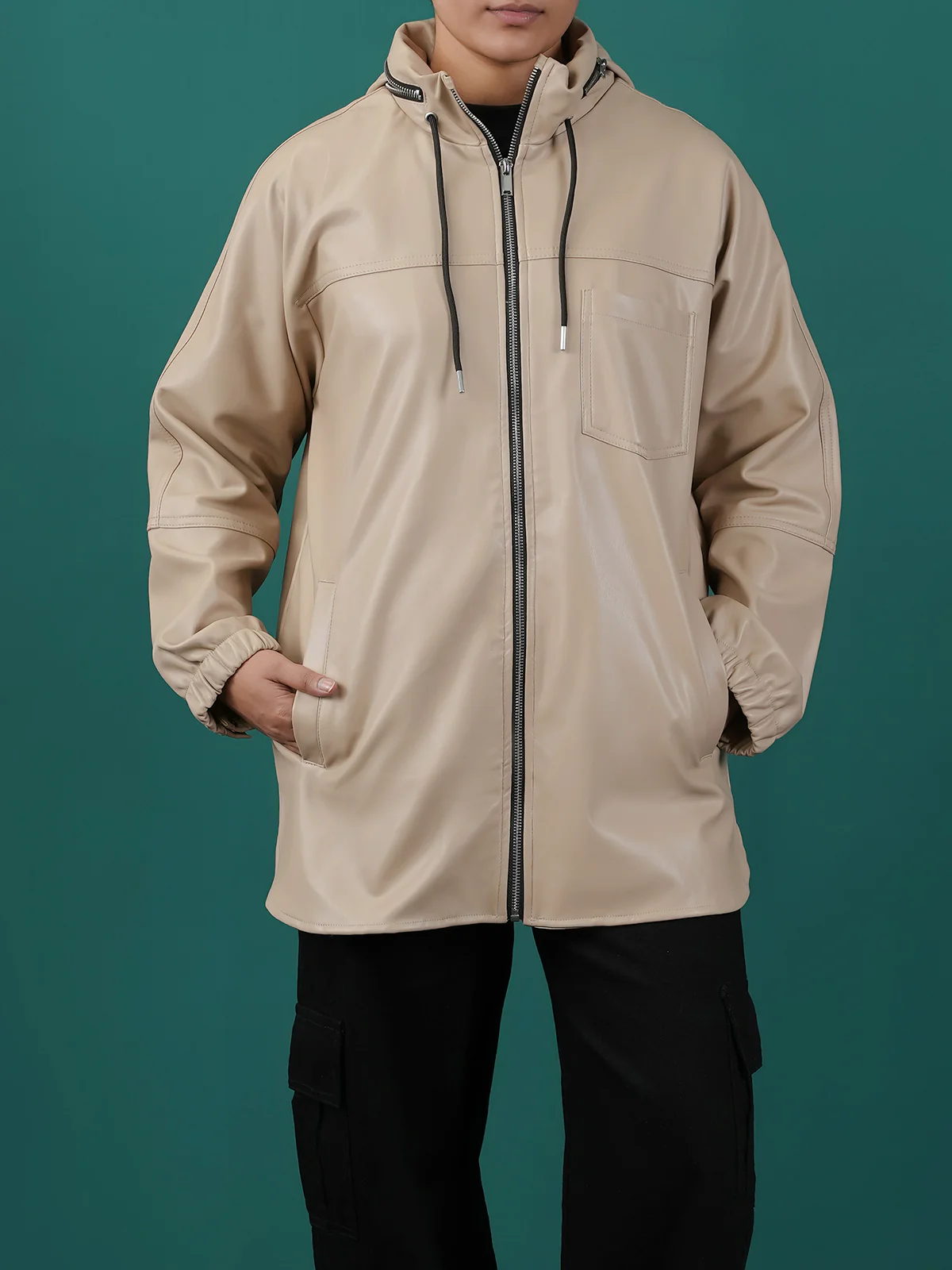 "ATSUKPI" Lightweight PU Bomber Jacket