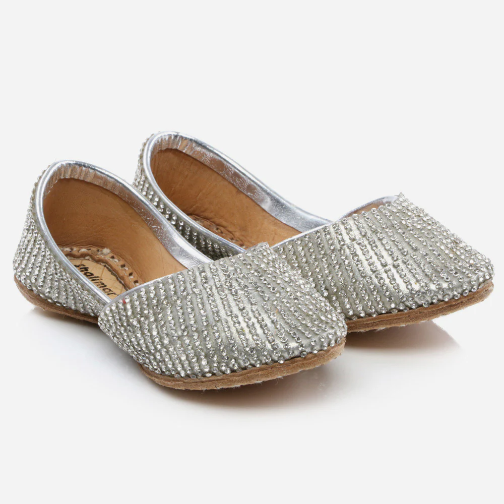 Baby Infants Girls Fancy Decorated Traditional Indian Handmade Leather Khussa Jutti Mojari Children Pumps Shoes Sizes - Image 2