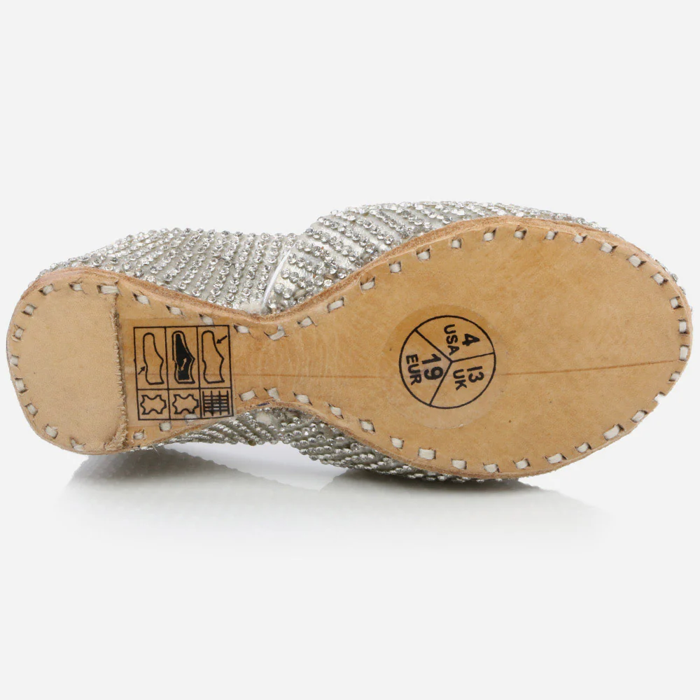 Baby Infants Girls Fancy Decorated Traditional Indian Handmade Leather Khussa Jutti Mojari Children Pumps Shoes Sizes - Image 5