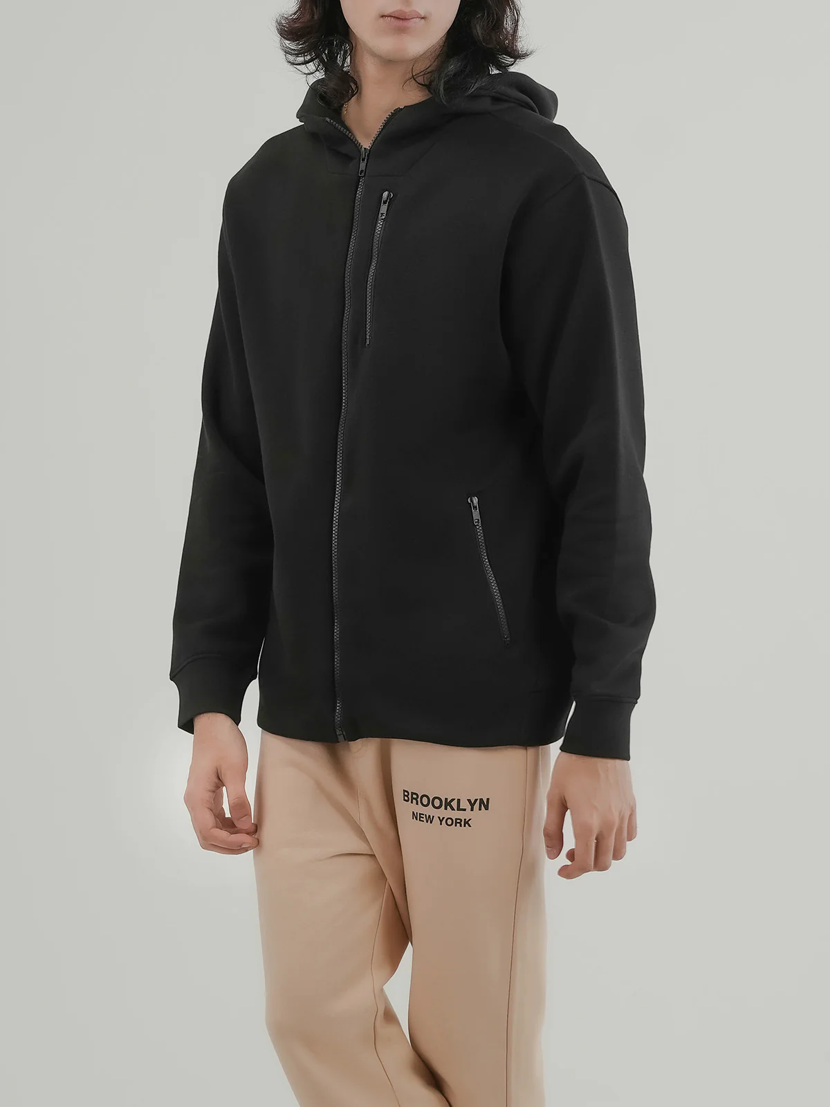 "BERYL" Zipper Regular Fit Fleece Hoodie - Image 3