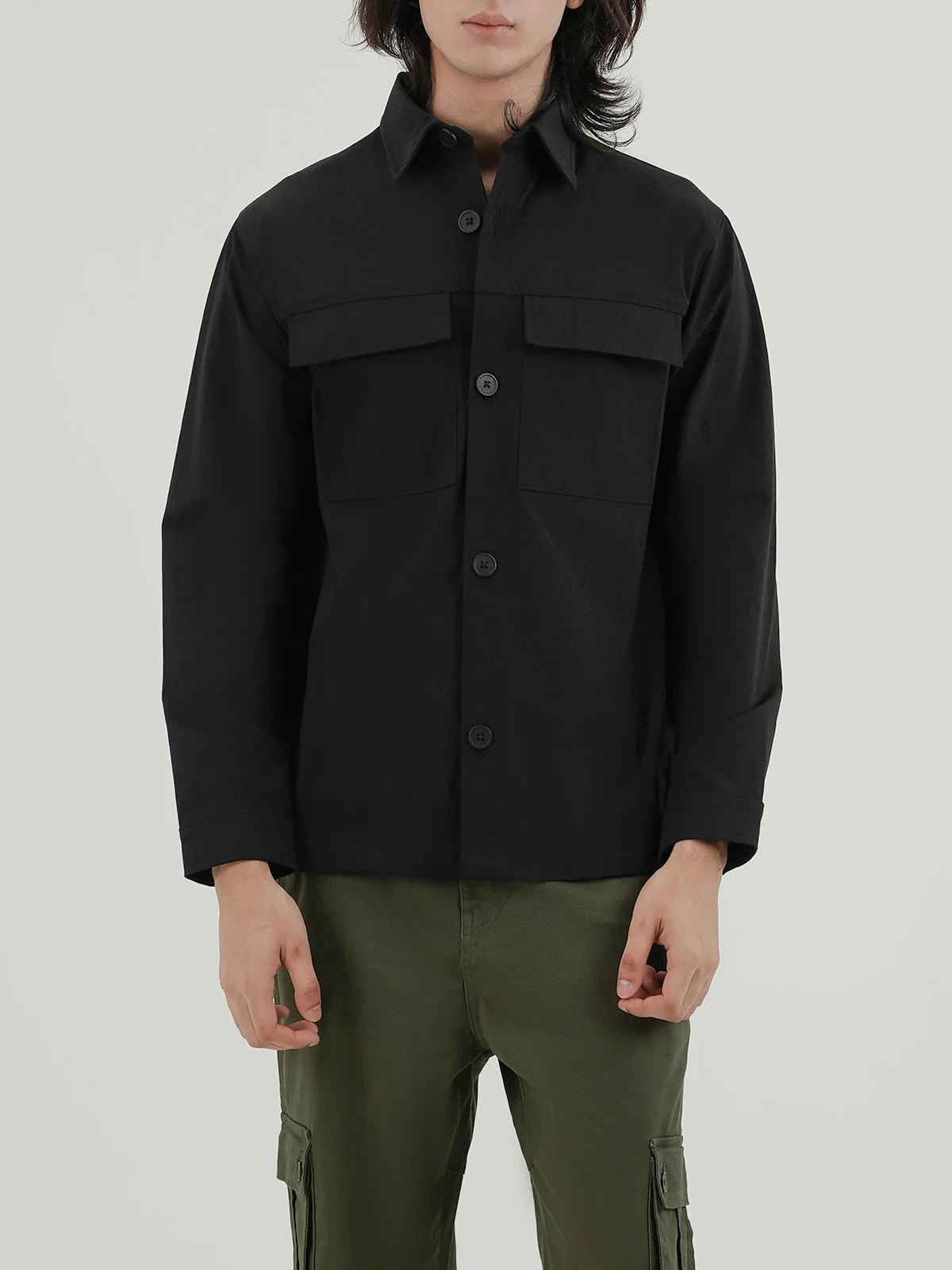 "BOYCE" Shacket Regular Fit Poly Jacket