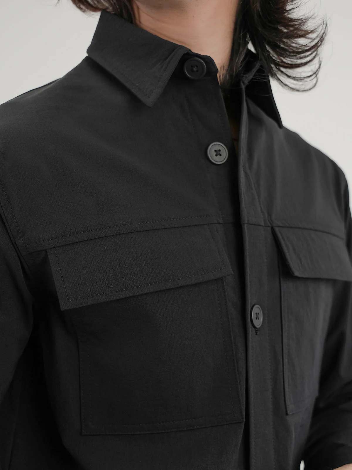 "BOYCE" Shacket Regular Fit Poly Jacket - Image 3