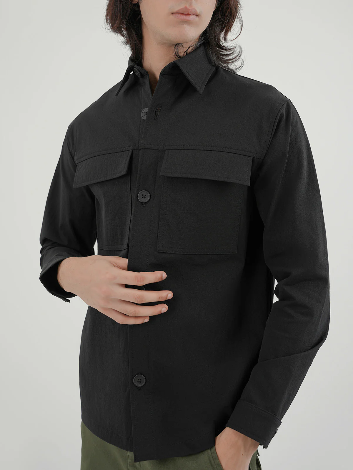 "BOYCE" Shacket Regular Fit Poly Jacket - Image 4
