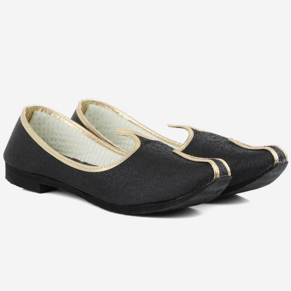 Boys Kids Embellished Traditional Leather Handmade Indian Khussa Wedding Flat Slip-ons Handcrafted Jotis Mojaris Shoes - Image 2