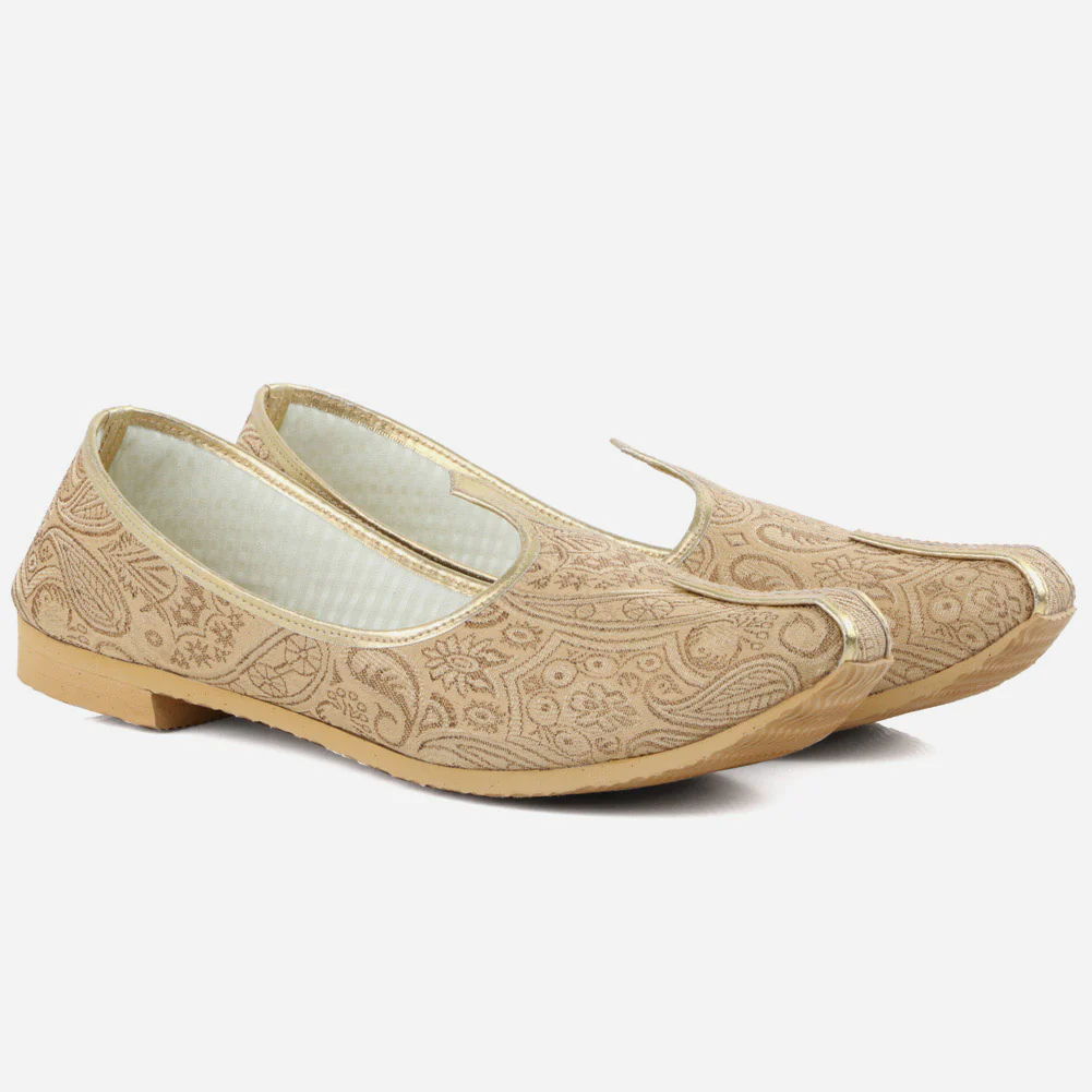 Boys Kids Embellished Traditional Leather Handmade Indian Khussa Wedding Flat Slip-ons Handcrafted Jotis Mojaris Shoes - Image 2