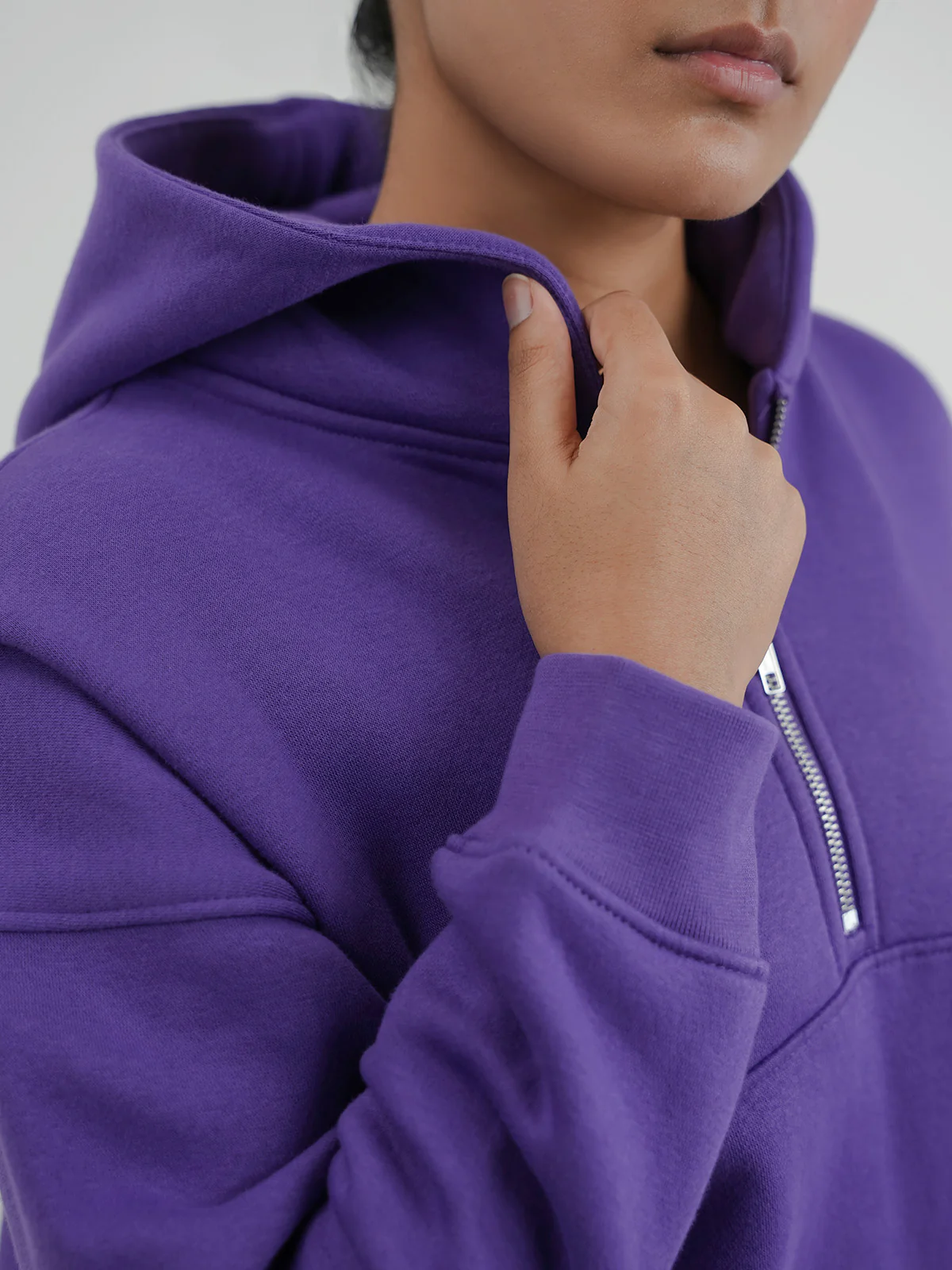 "CHEREE" Classic Textured Fleece Hoodie - Image 5