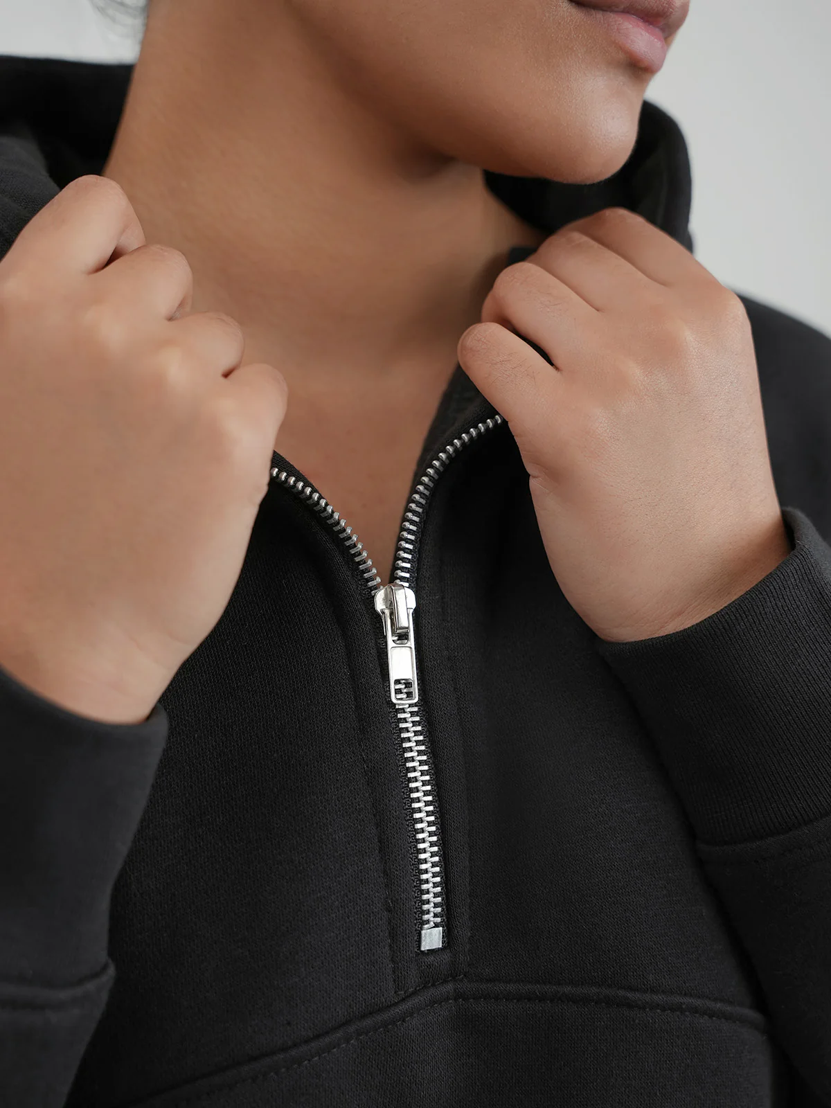 "CHEREE" Classic Textured Fleece Hoodie - Image 5