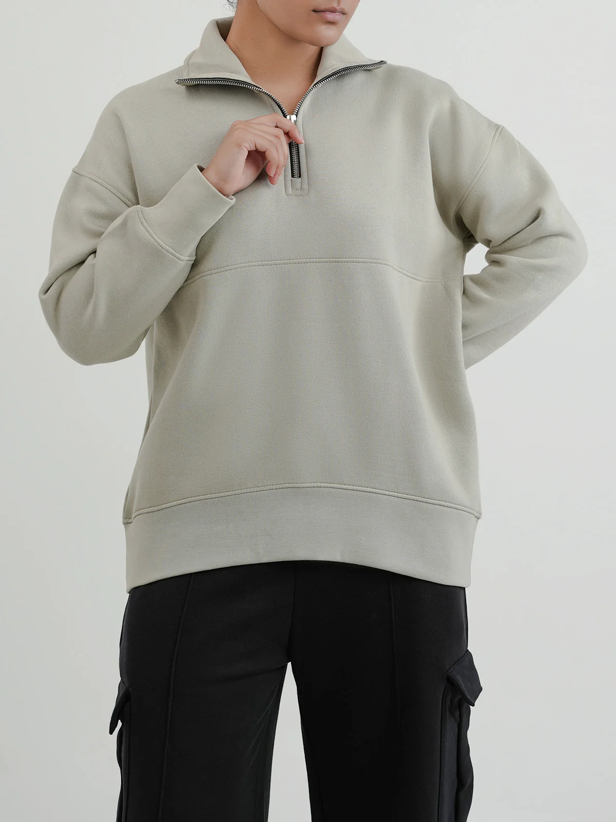 "CONOR" Half-Zipper Fleece Sweatshirt - Image 4