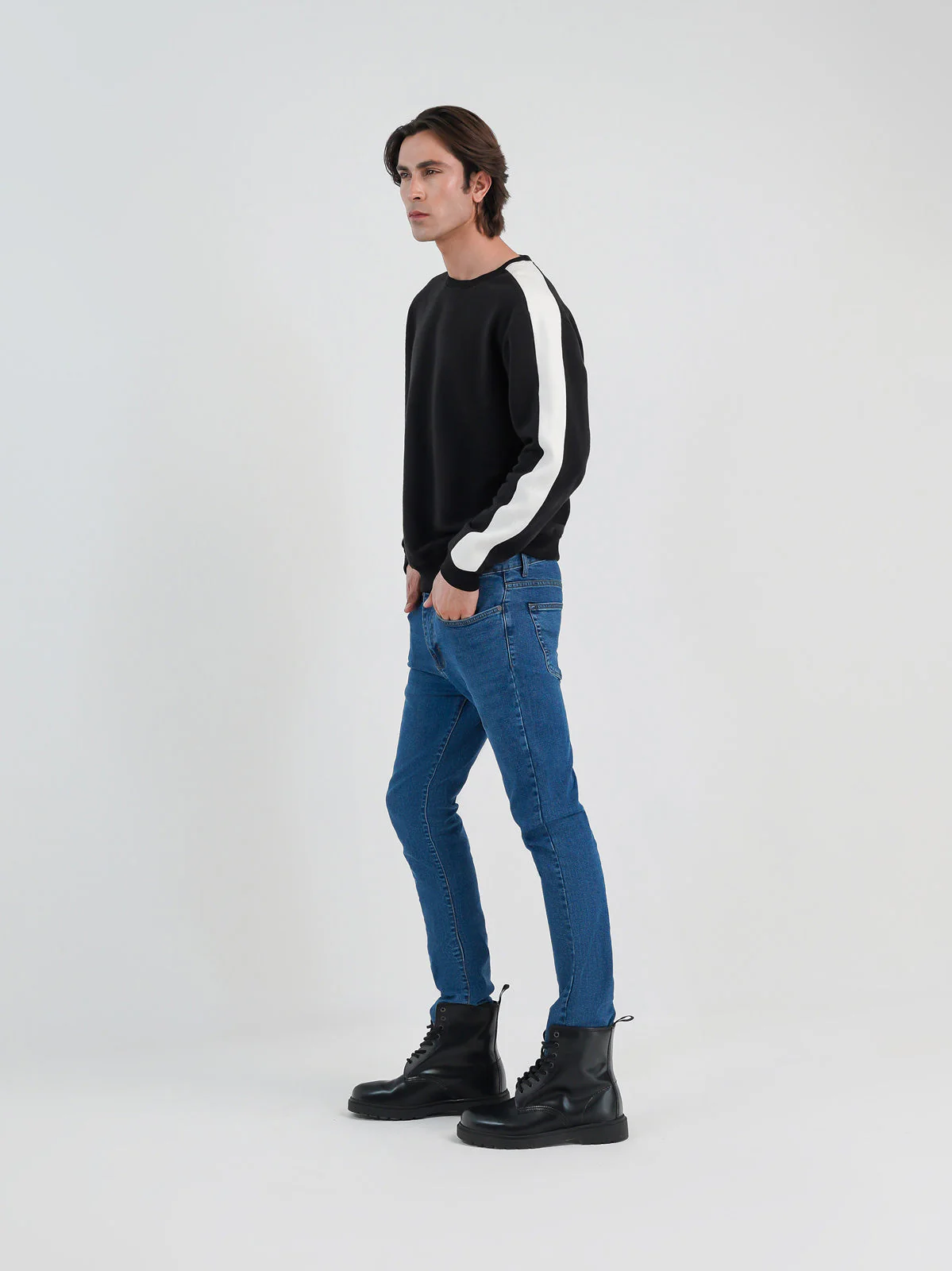 "ELWAY" Casual Cut and Sew Sweatshirt - Image 3