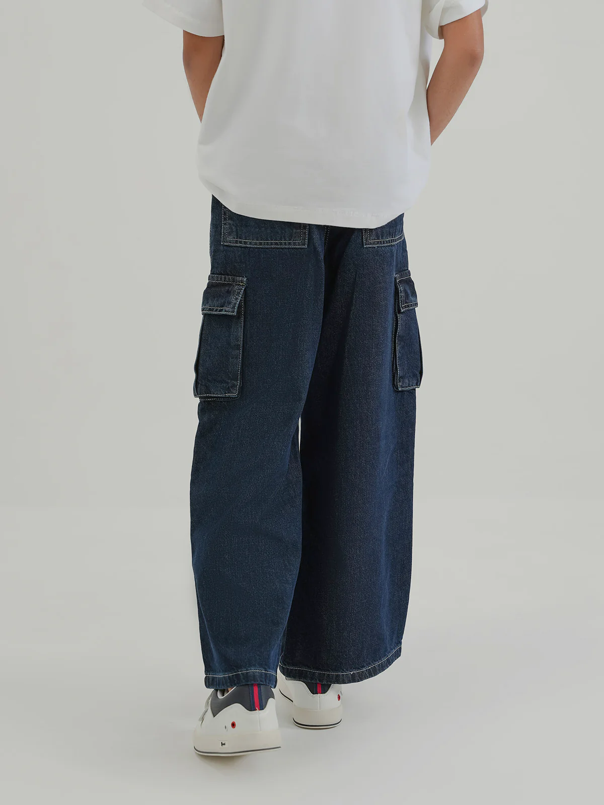 "EZRIA" Trendy Casual Denim Cargo Pant - Image 4