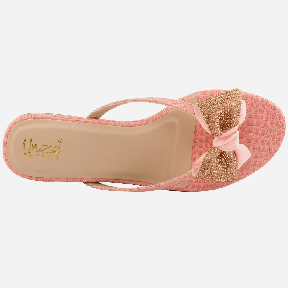 Girl’s "DAISY" Bow-Tie Flat Slippers. - Image 4