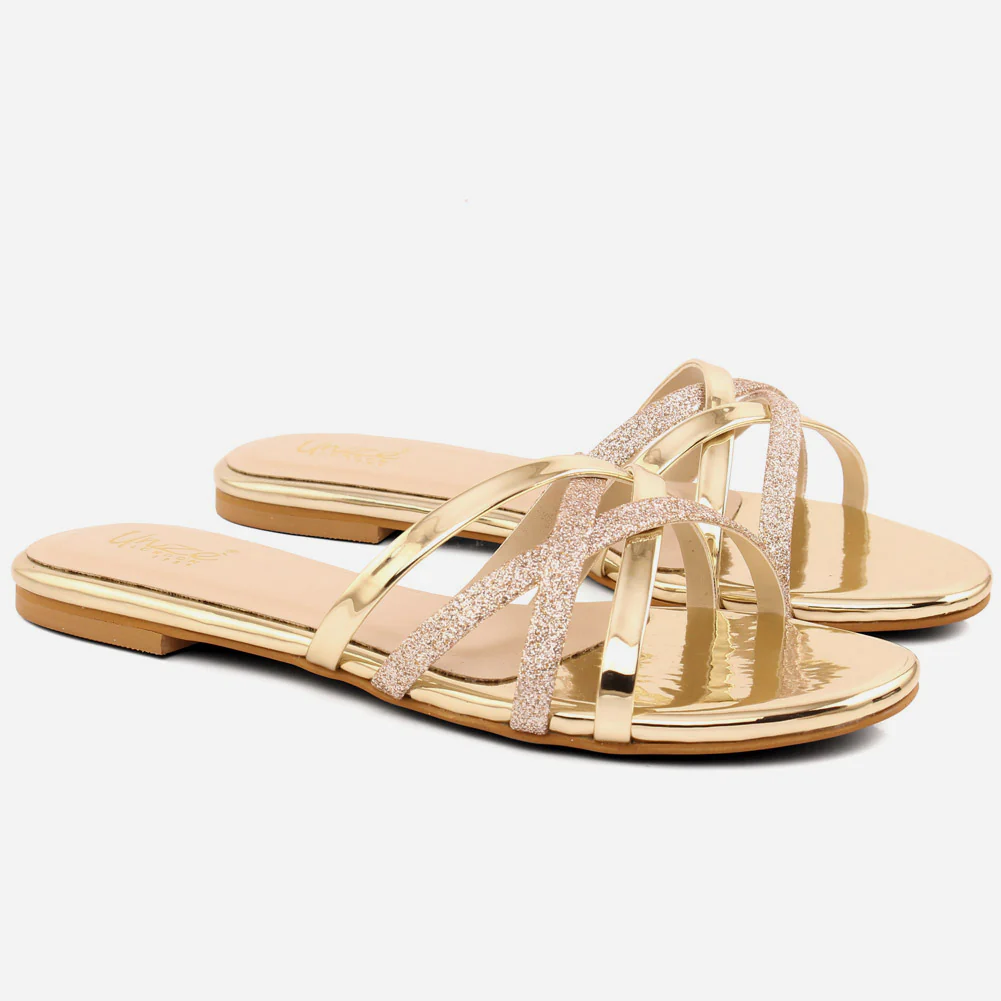 Girl’s "TIANA" Cross Straps Glittery Slippers - Image 2