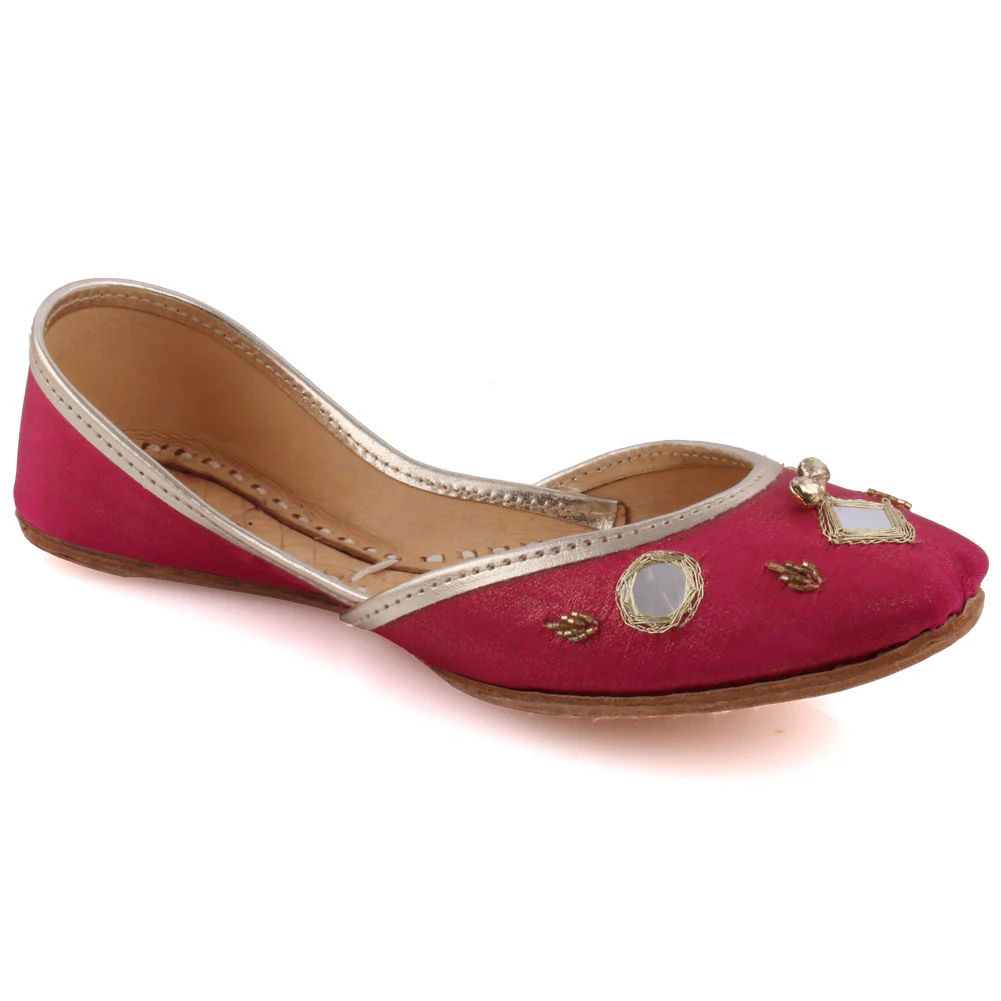 Girls ‘Aurora’ Sheen Khussa Slippers