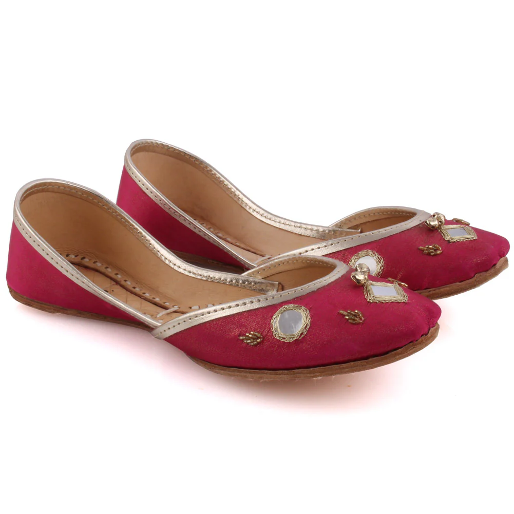Girls ‘Aurora’ Sheen Khussa Slippers - Image 2