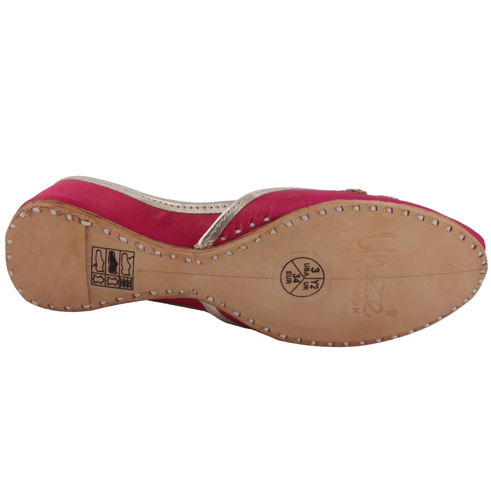 Girls ‘Aurora’ Sheen Khussa Slippers - Image 5