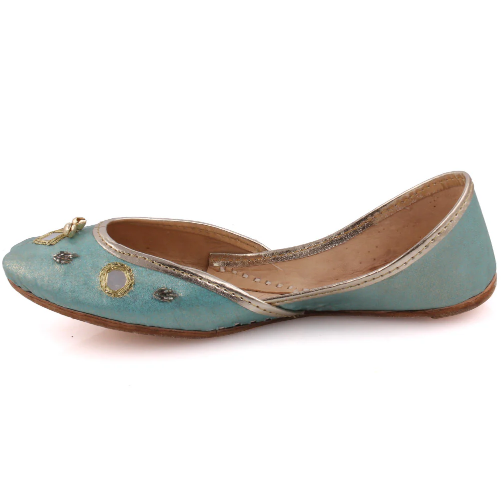 Girls ‘Aurora’ Sheen Khussa Slippers - Image 3