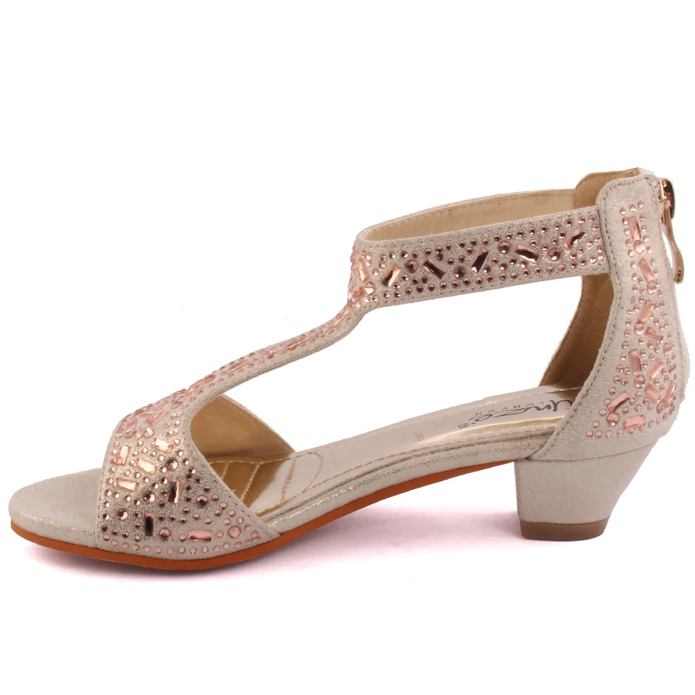Girls ‘Belluci’ Embellished Bridesmaid Bridal Sandal - Image 3