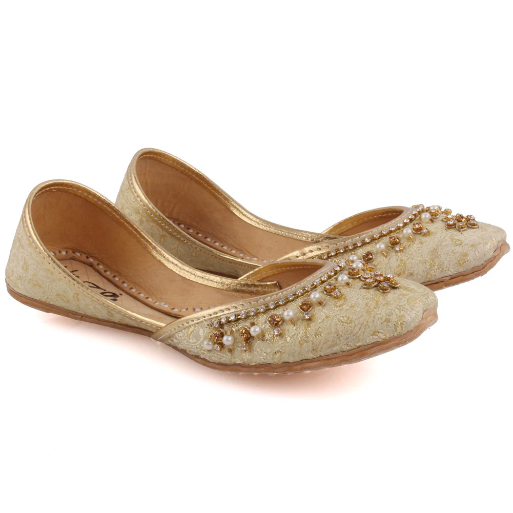 Girls ‘Crown’ Embellished Khussa Slippers - Image 2