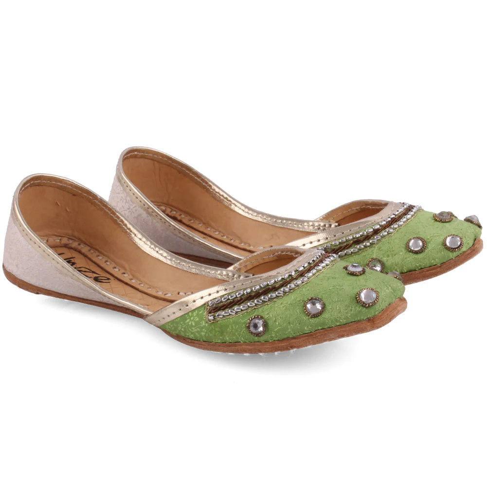 Girls ‘Empress’ Two-Toned Indian Khussa Slippers - Image 2