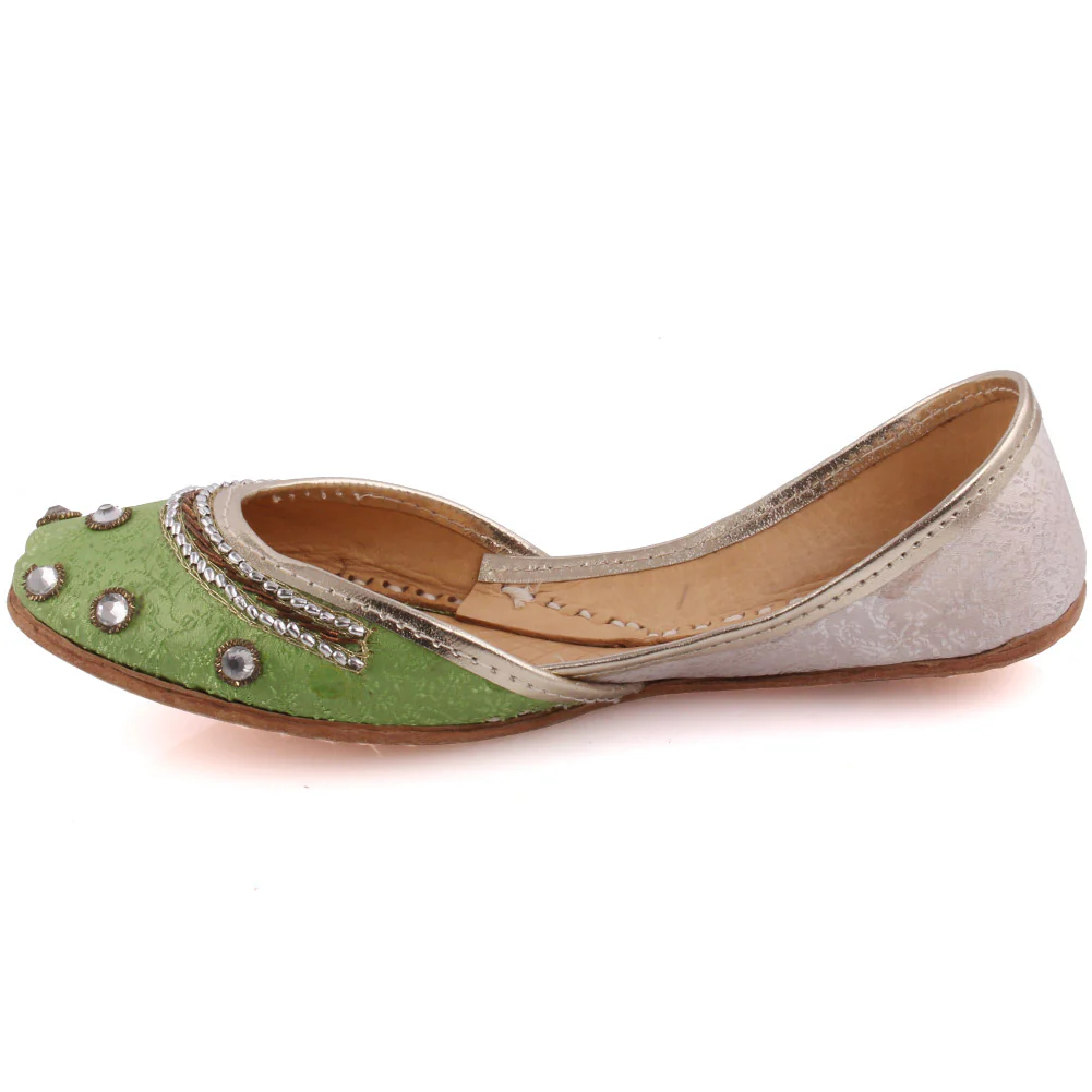Girls ‘Empress’ Two-Toned Indian Khussa Slippers - Image 3