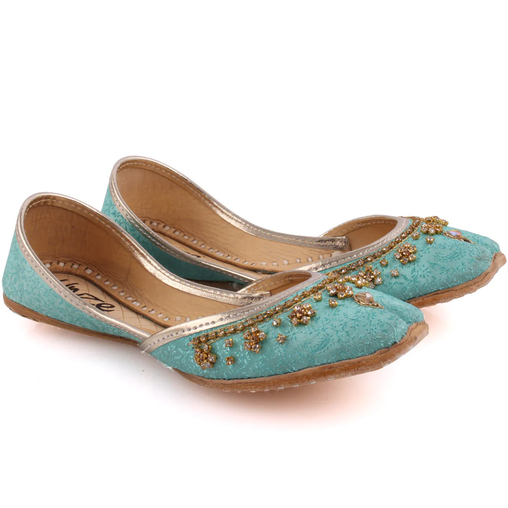Girls ‘Garland’ Embellished Indian Khussa Slippers - Image 2