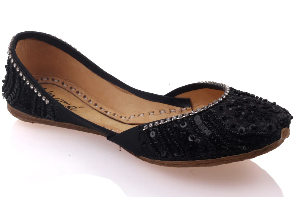 Girls ‘Jasmin’ Embellished Leather Indian Khussa Pump