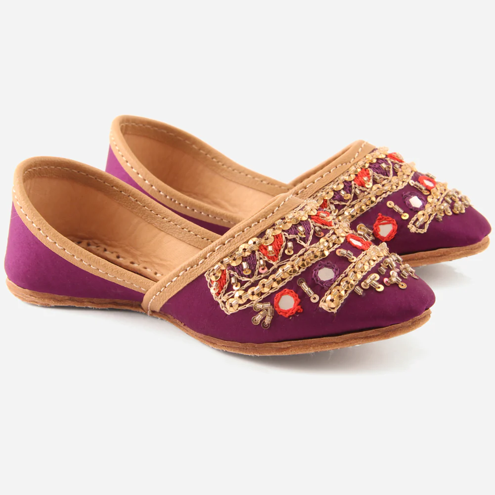 Girls "JINA" Sequins Adorned Indian Khussa - Image 2