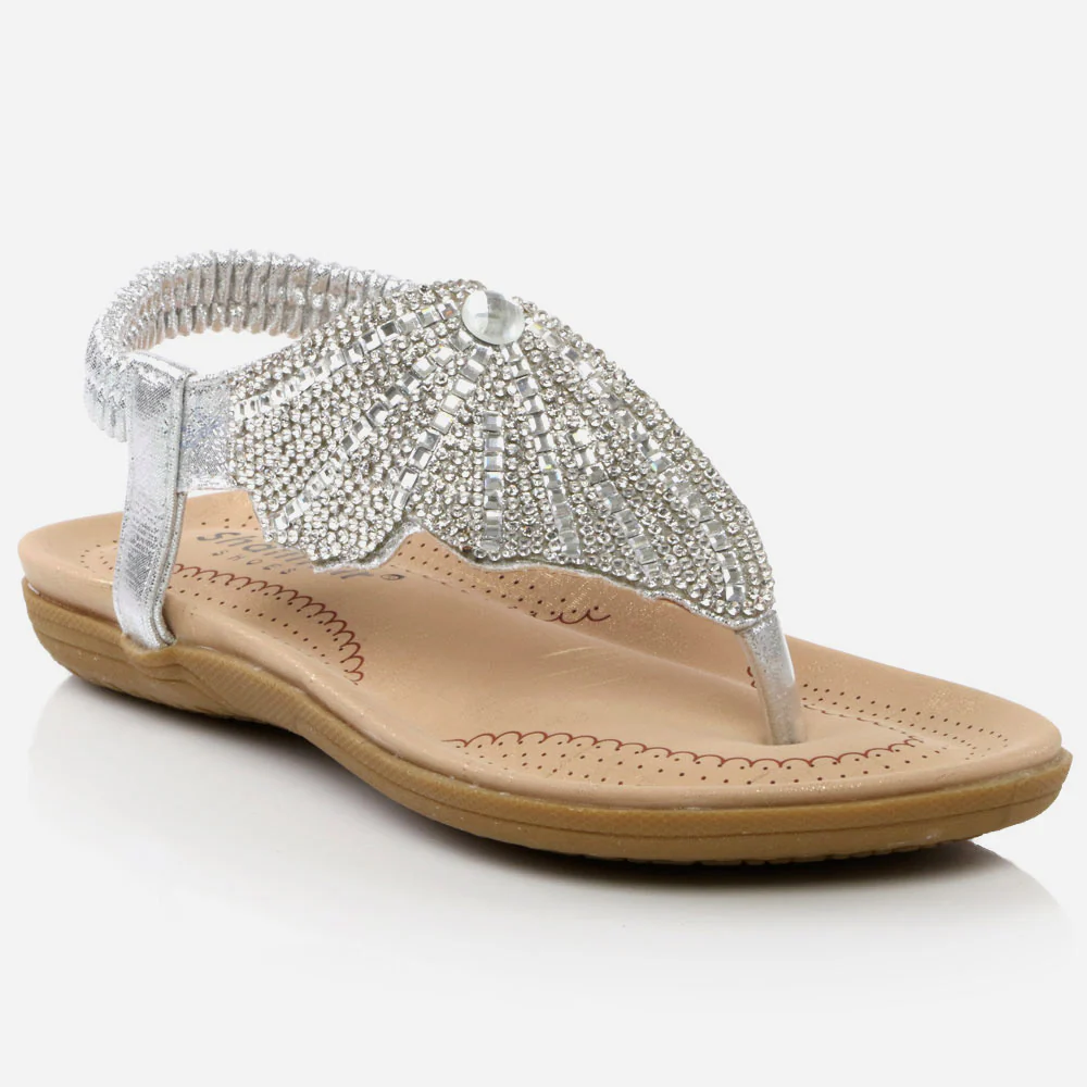 Girls Kids Shiny Crystals Vamp Evening Open Toe Thong Comfy Prom Party Bridesmaid Flats Children Wedding Sandals Shoes Size