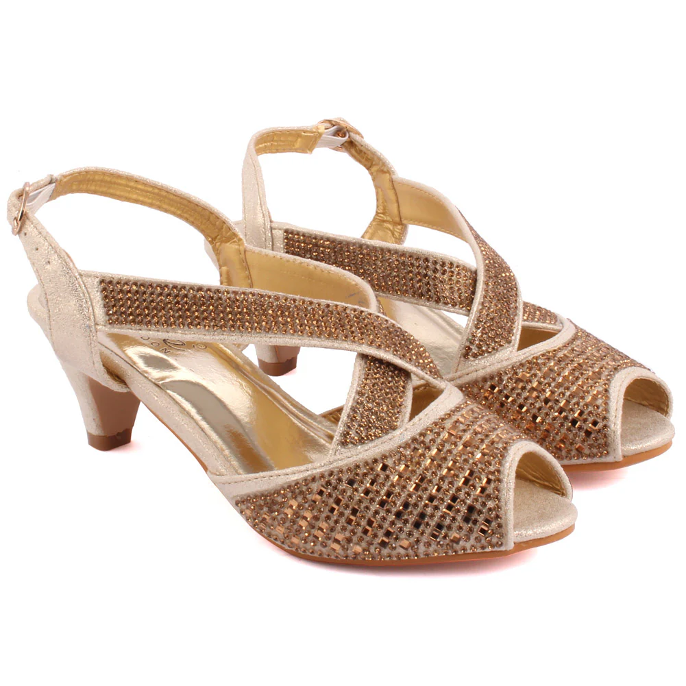 Girls ‘Kohinor’ Embellished Party Wedding Sandals - Image 2