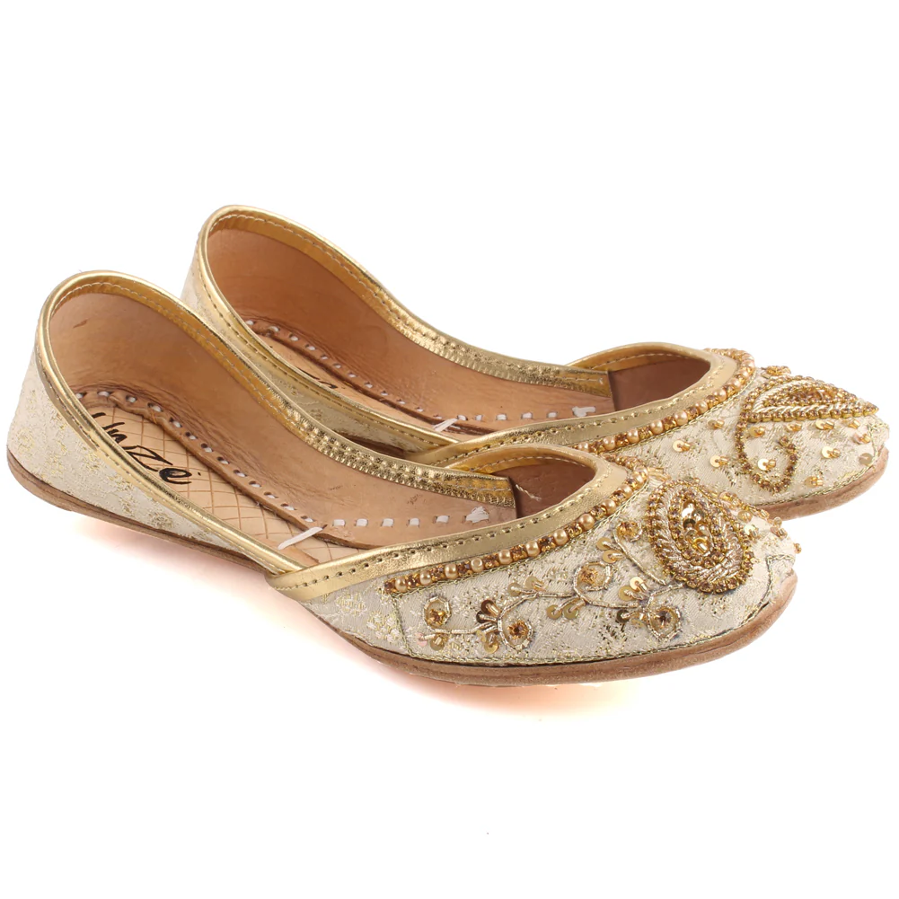Girls “LAMORNA” Indian Beaded Sequins Tila Flat Khusa - Image 2
