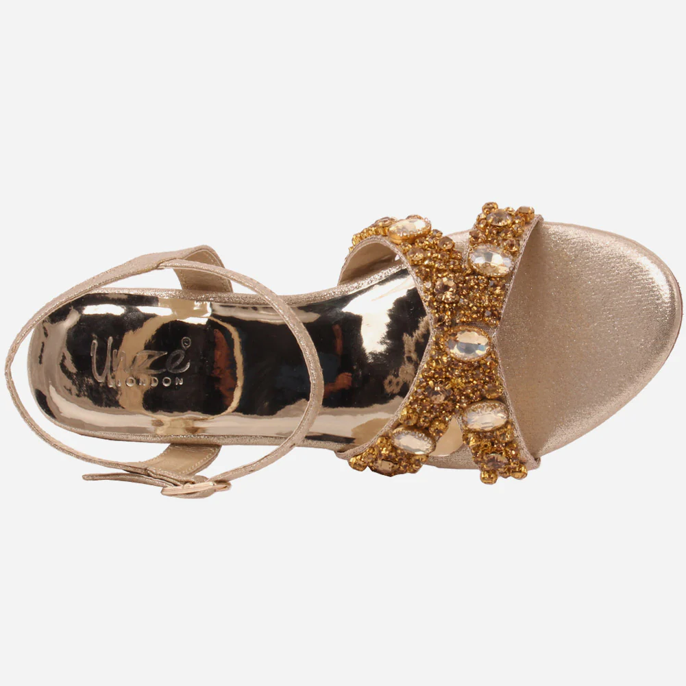 Girls" LEXIS" Stylish Glitter Block Heel Ankle Strap Sandals - Image 4