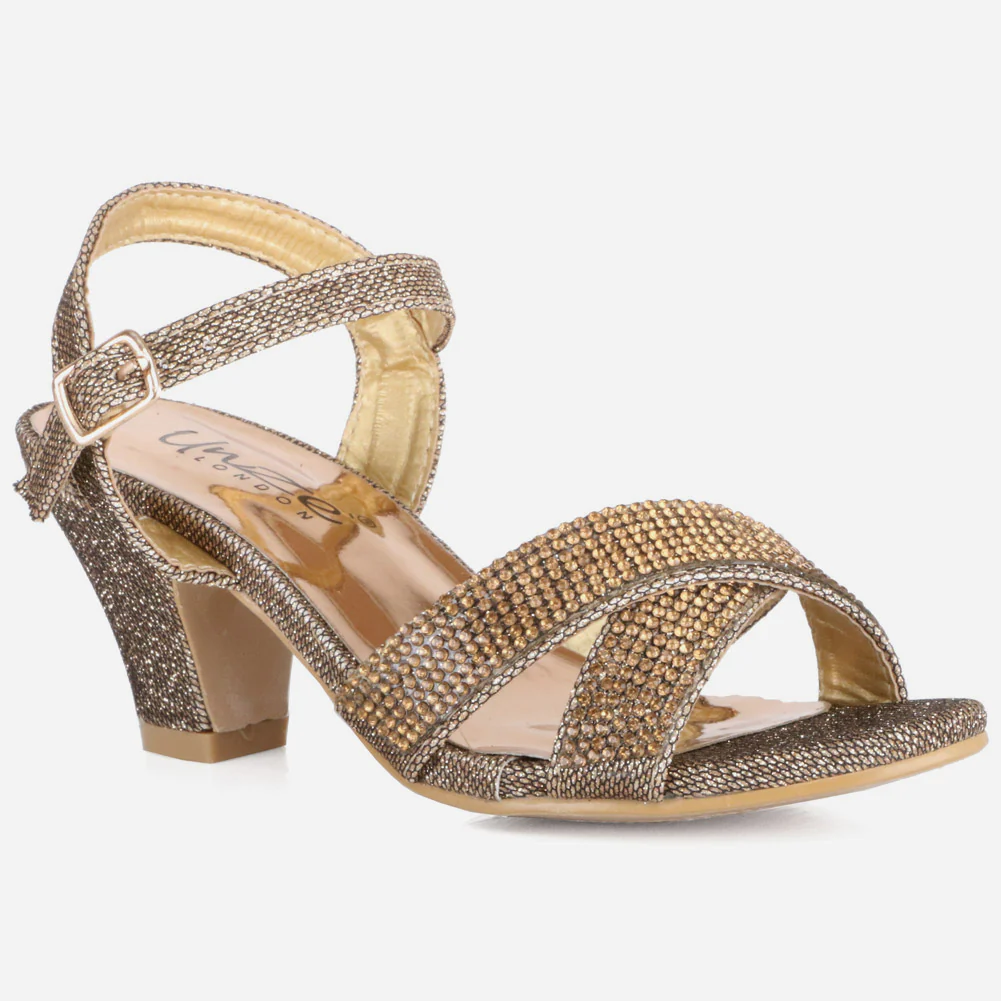 Girls "PAXTON" Criss Cross Strappy Low Heel Sandals