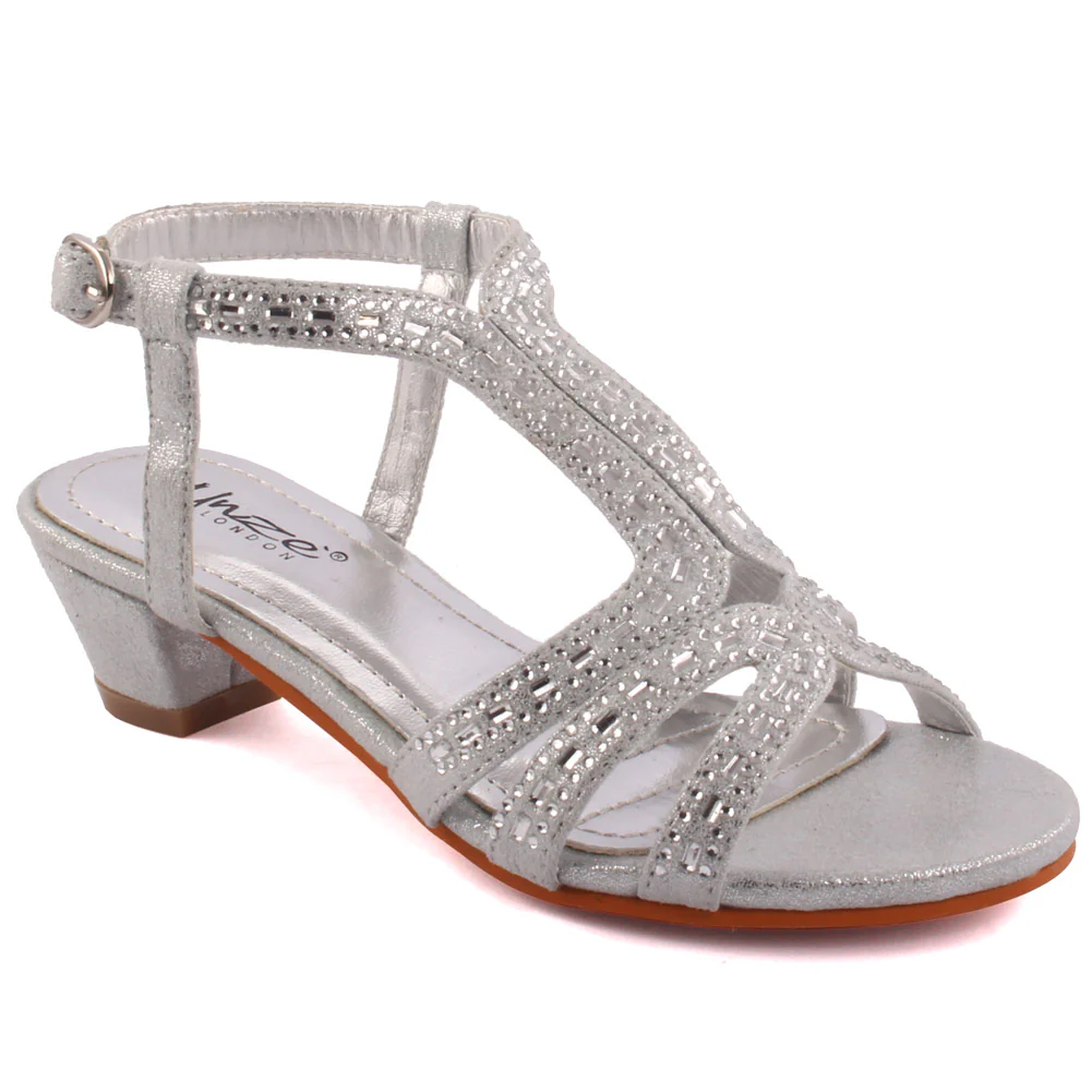 Girls ‘Pernyme’ Embellished Heeled Evening Sandals