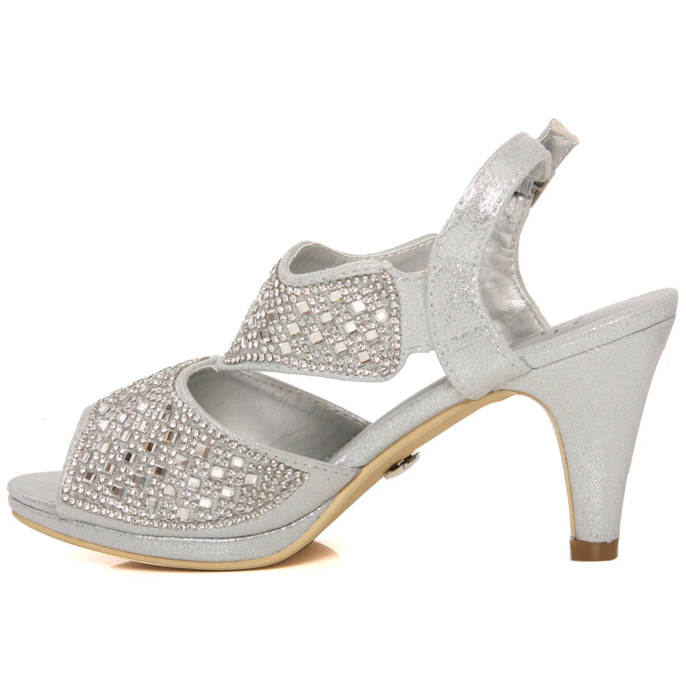 Girls “QUINCY” Sling Back Peep Toe Kitten Heel - Image 3