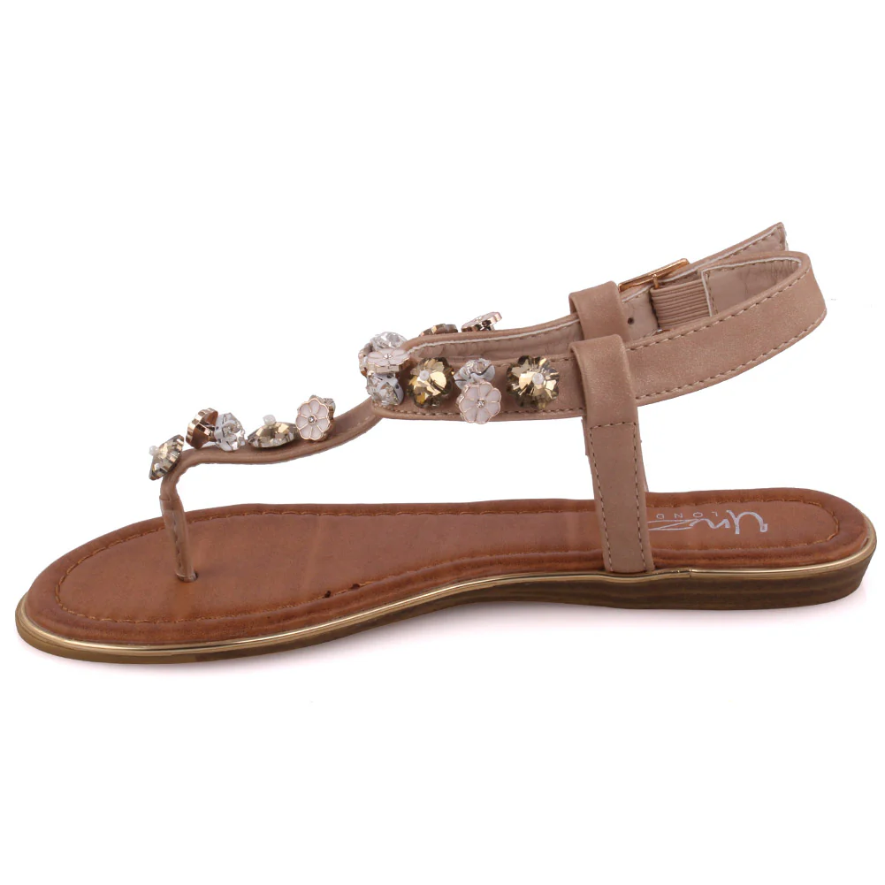 Girls ‘Zufiara’ Embellished Open Toe Flat Sandals - Image 3