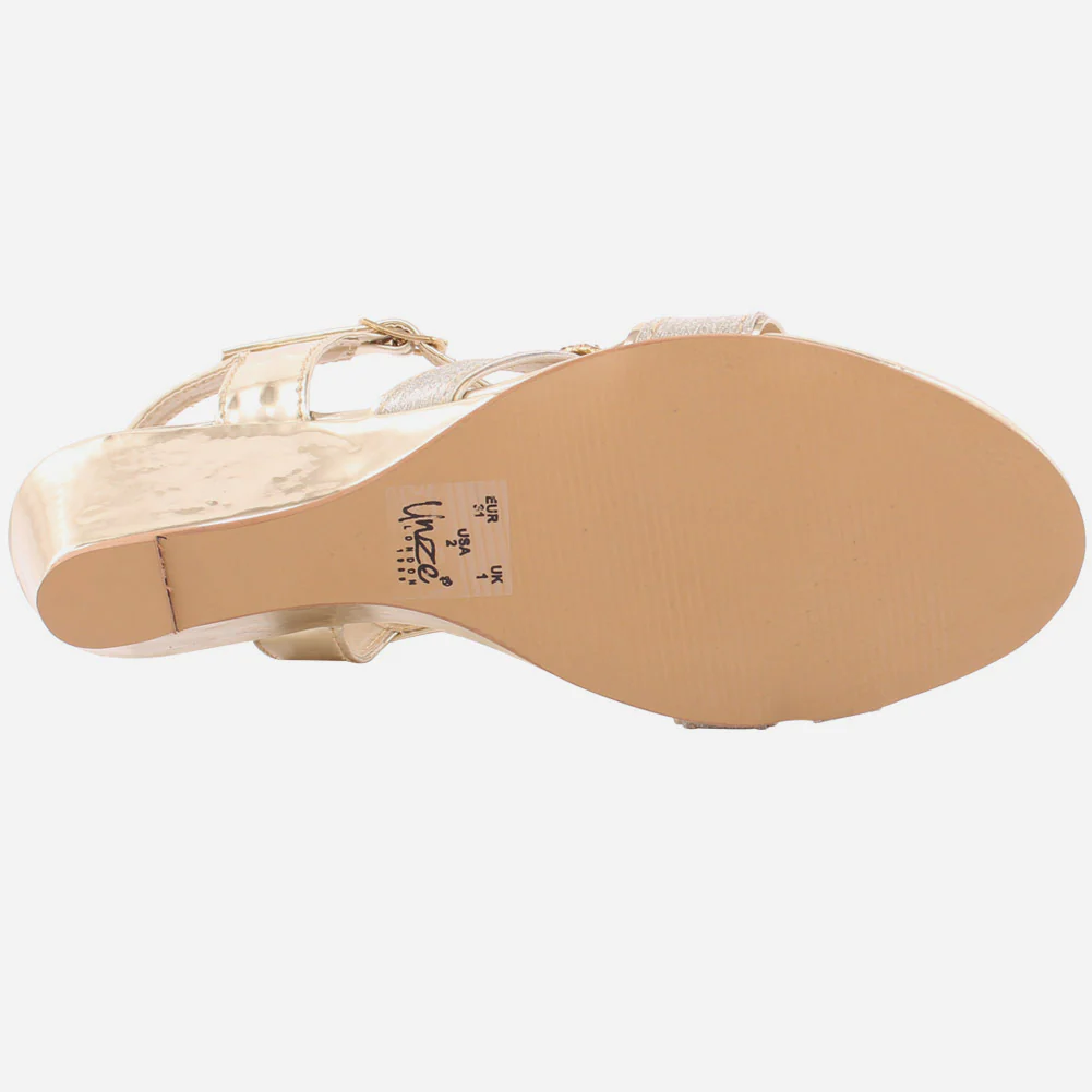 Girls"Aidy" glossy adjustable buckle fastening sandals - Image 5