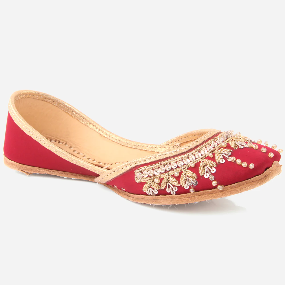 Girls"LORAINE" Handcrafted Leather Indian Khussa