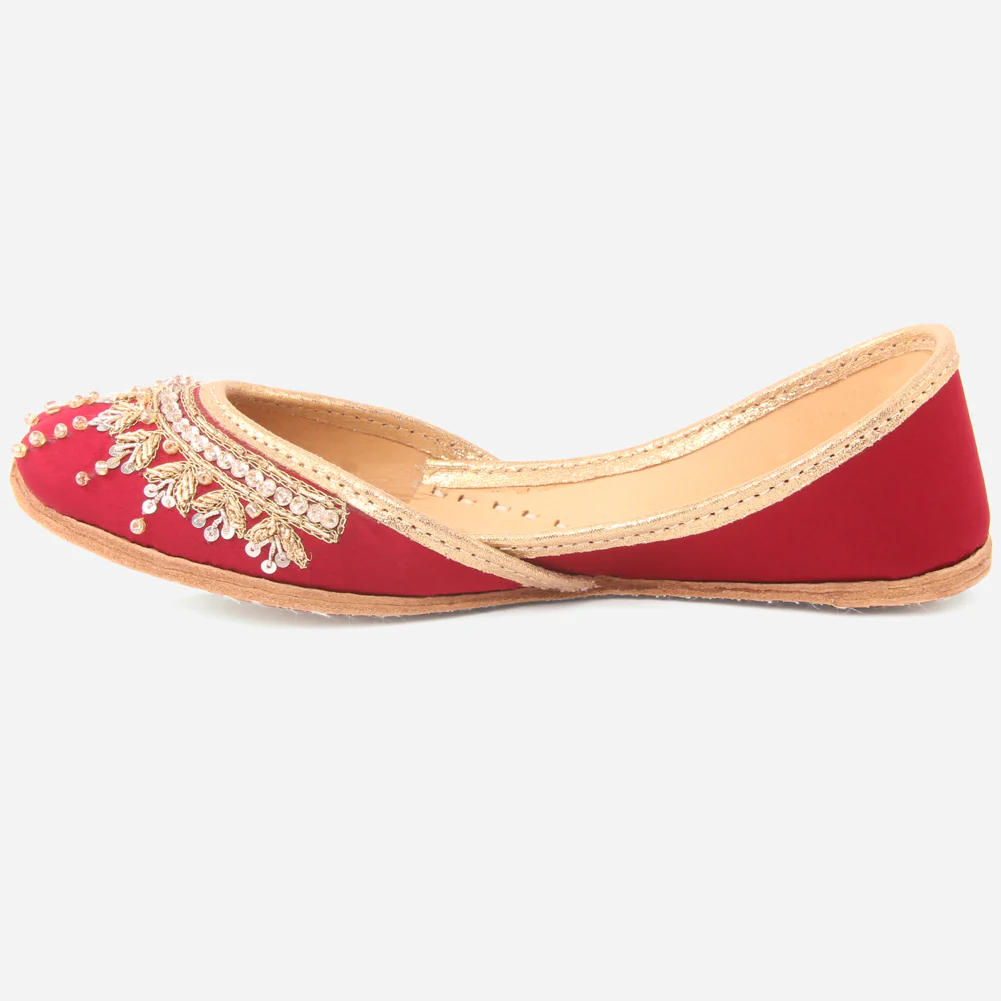 Girls"LORAINE" Handcrafted Leather Indian Khussa - Image 3