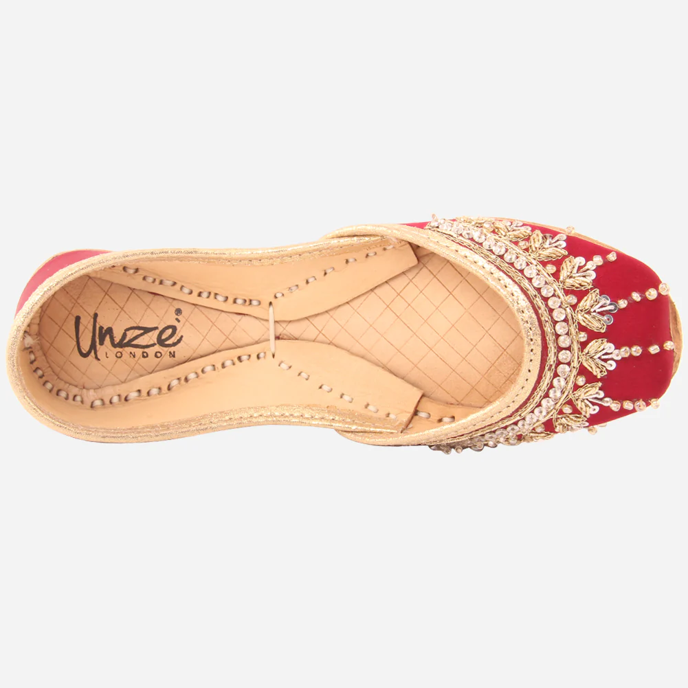 Girls"LORAINE" Handcrafted Leather Indian Khussa - Image 4