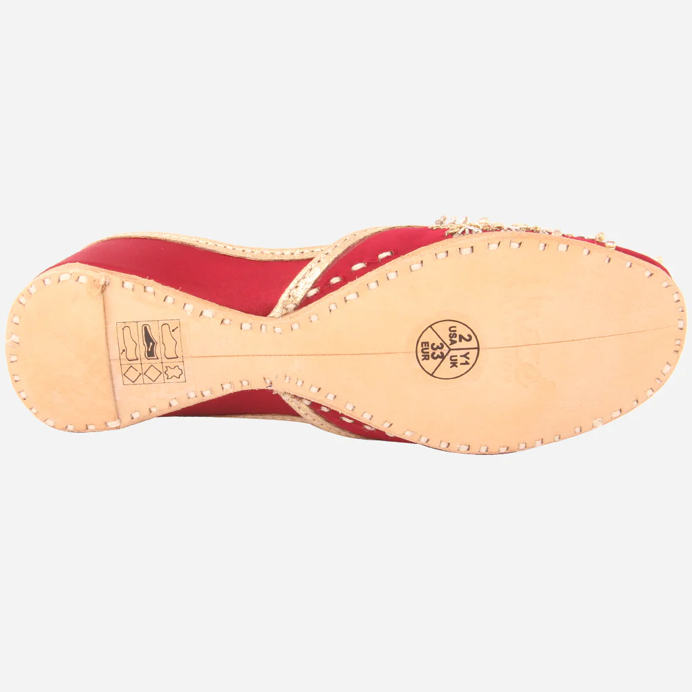 Girls"LORAINE" Handcrafted Leather Indian Khussa - Image 5