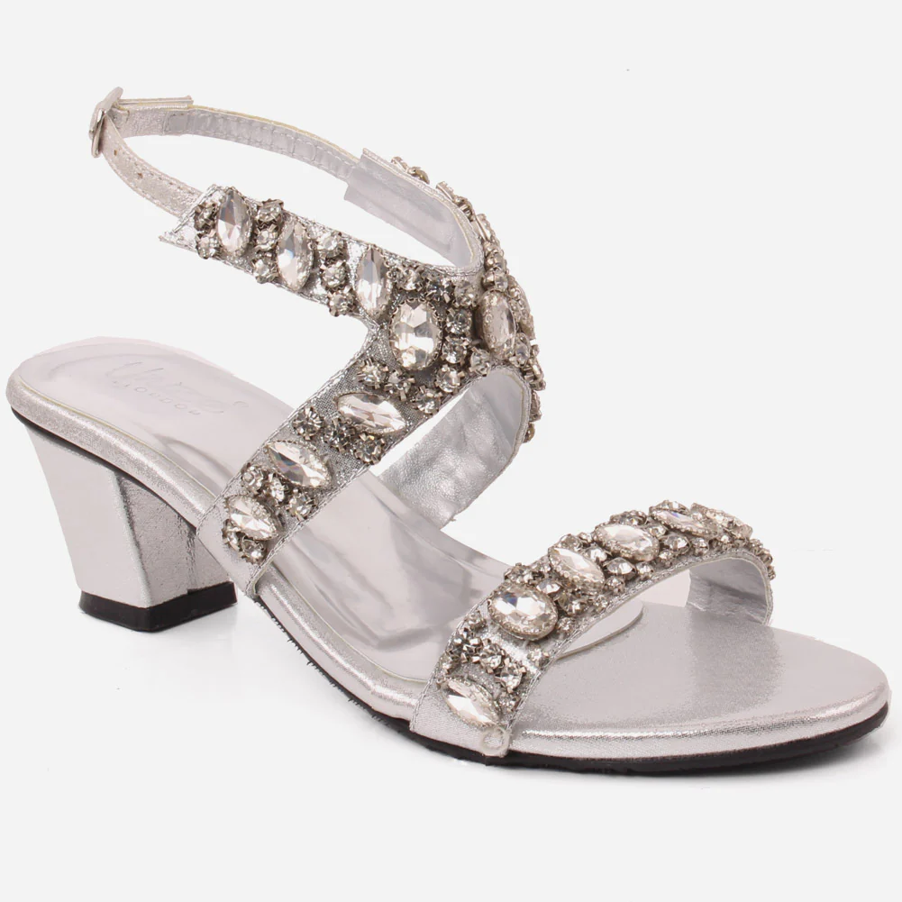 Girls"TAYA"Sparkling Block Heel Sandals