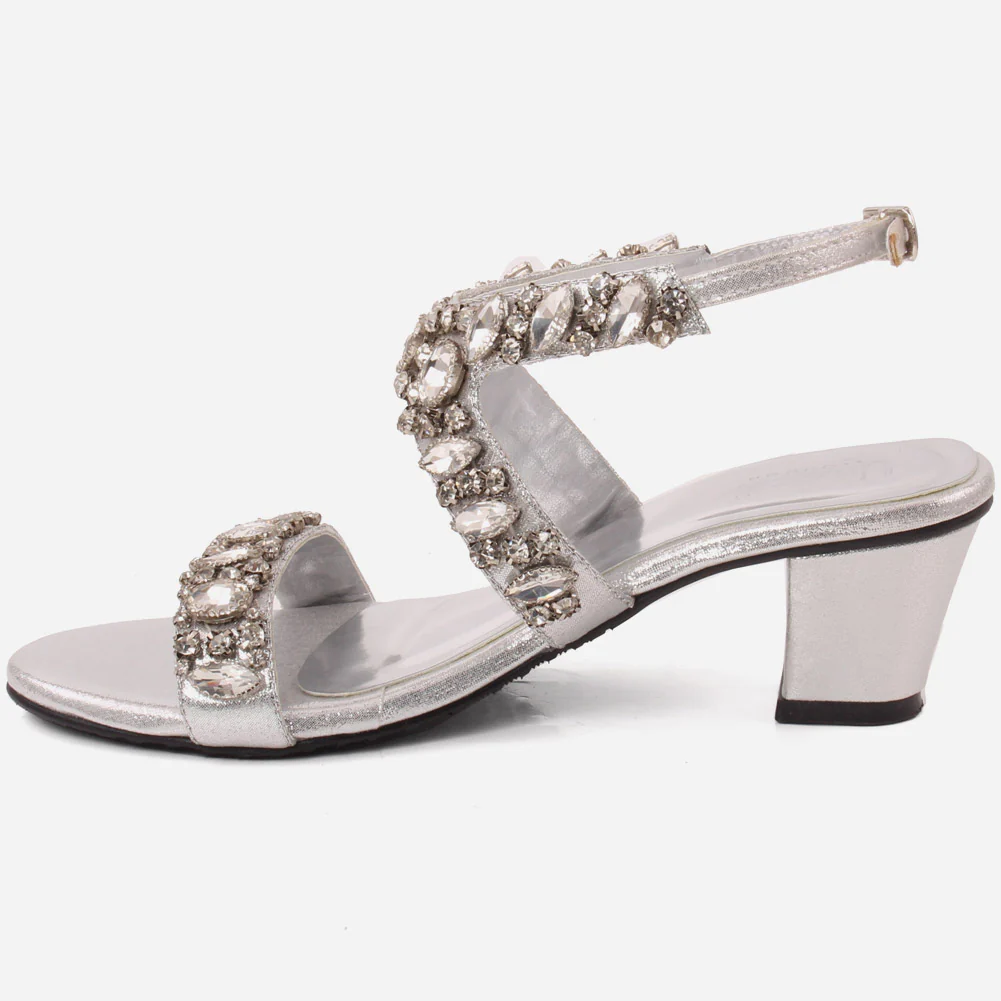 Girls"TAYA"Sparkling Block Heel Sandals - Image 3