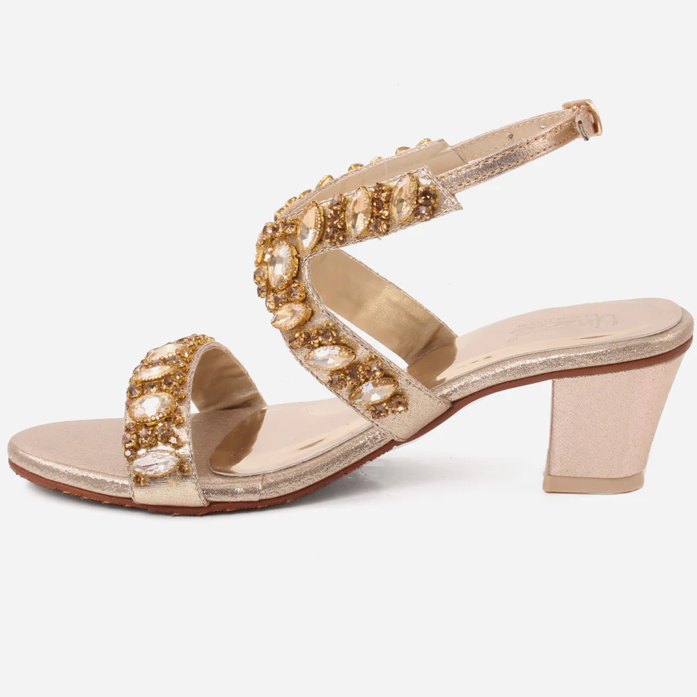 Girls"TAYA"Sparkling Block Heel Sandals - Image 3