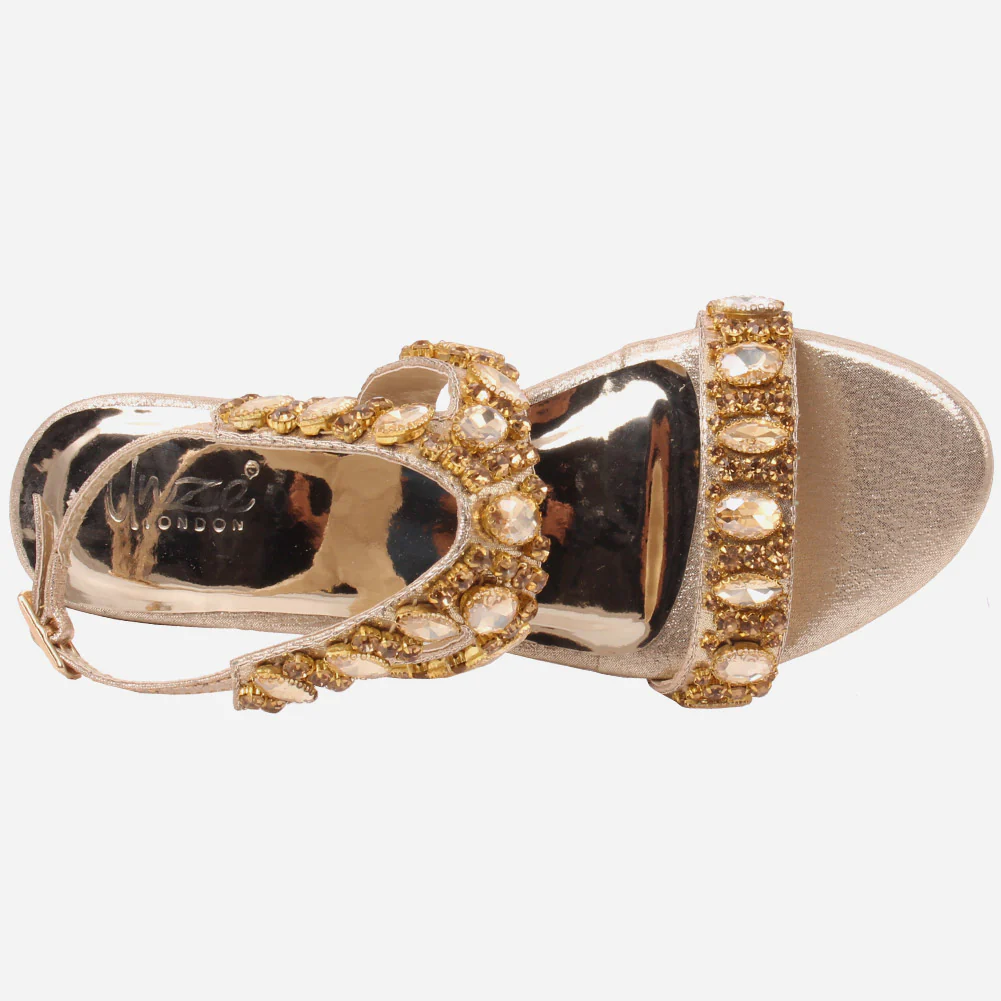 Girls"TAYA"Sparkling Block Heel Sandals - Image 4
