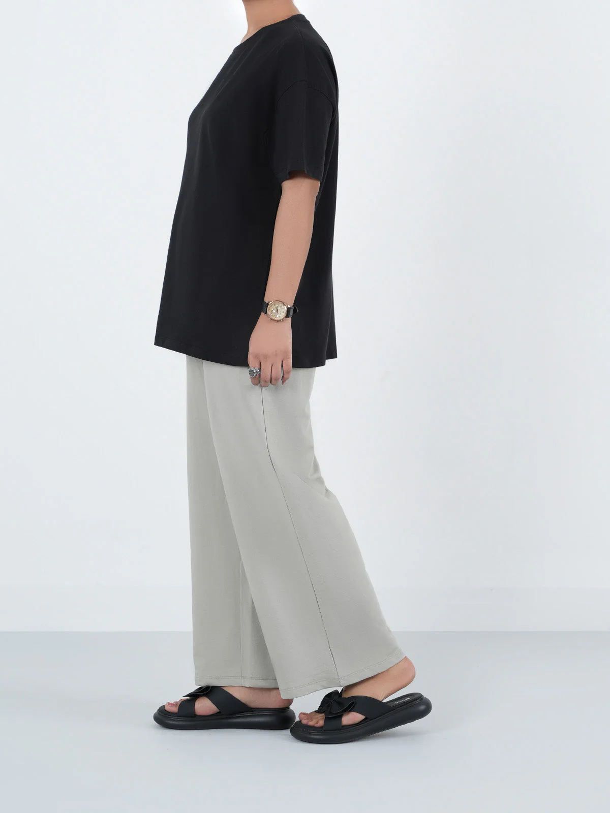 "HOLDEN" Basic Wide leg Knit Trouser - Image 3